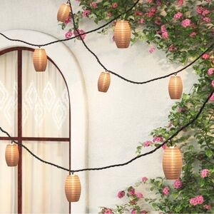 Nwt 2 sets boho fabric lantern string lights 20 lights total threshold